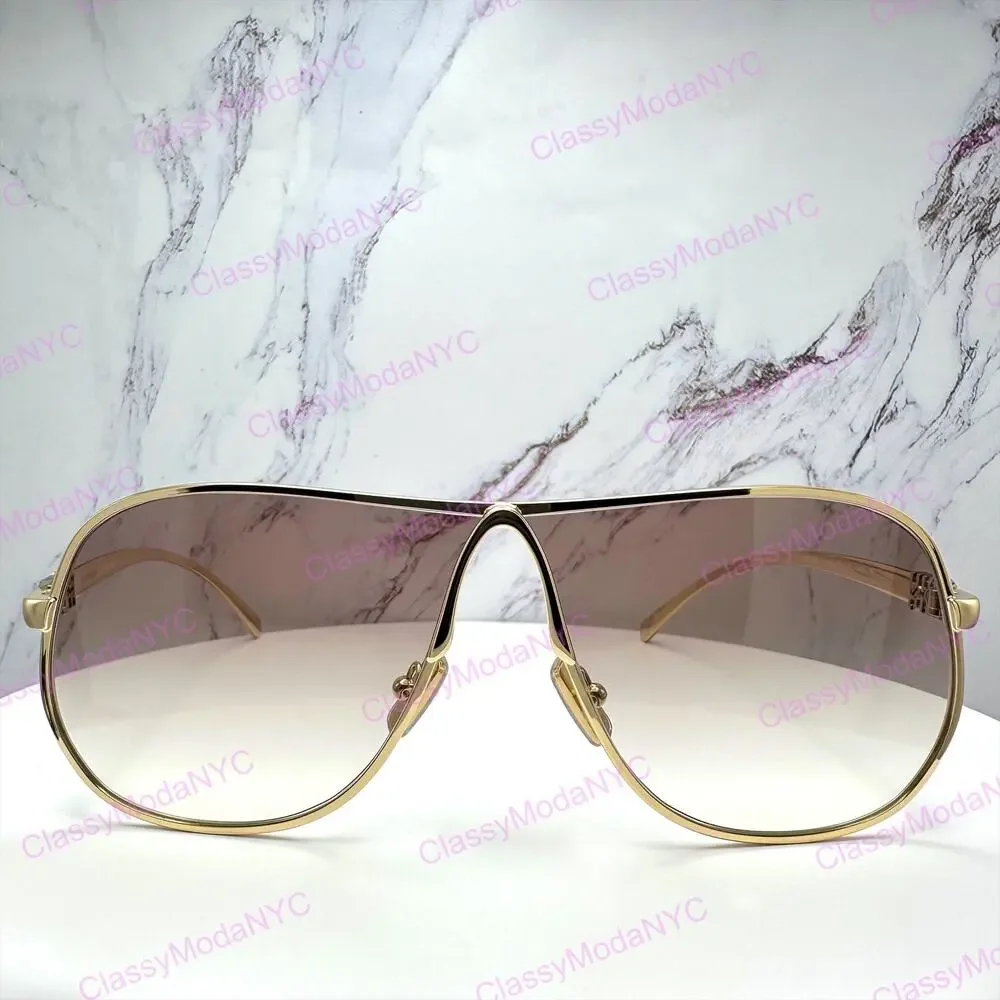 New MIU MIU Sunglasses Seen on Bad Bunny MUA56S 5AK90L Gold Metal Aviator